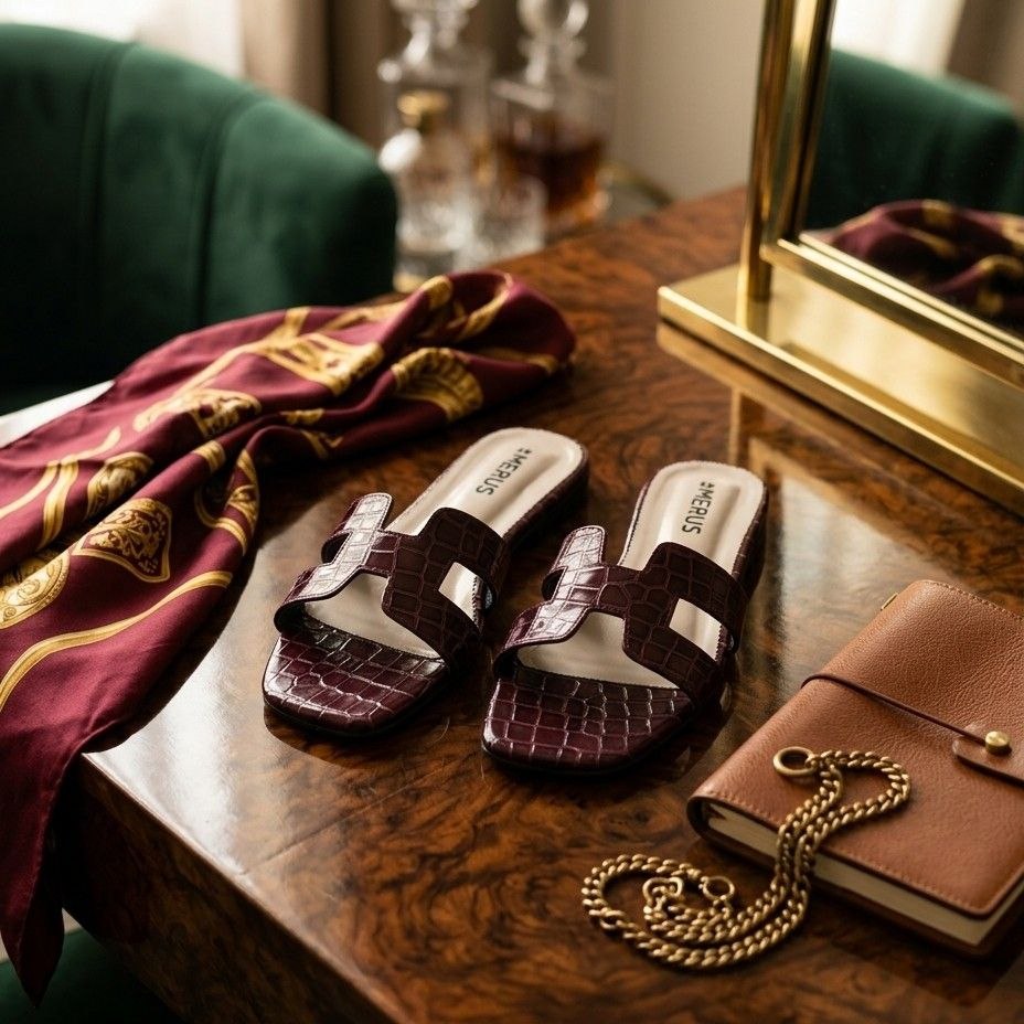 Burgundy- Crocodile Textured