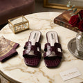 Burgundy- Crocodile Textured