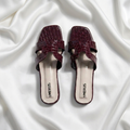 Burgundy- Crocodile Textured