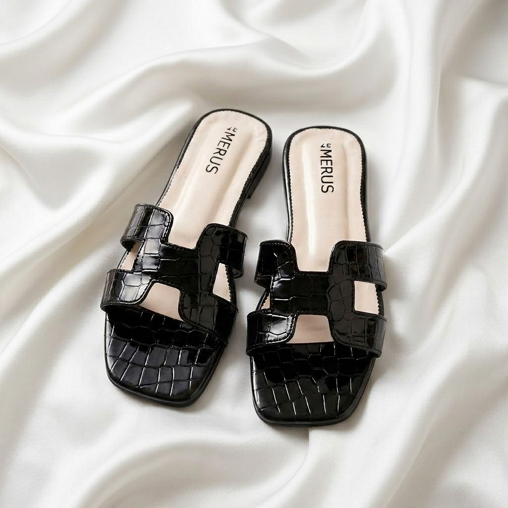 BLACK - Crocodile Textured