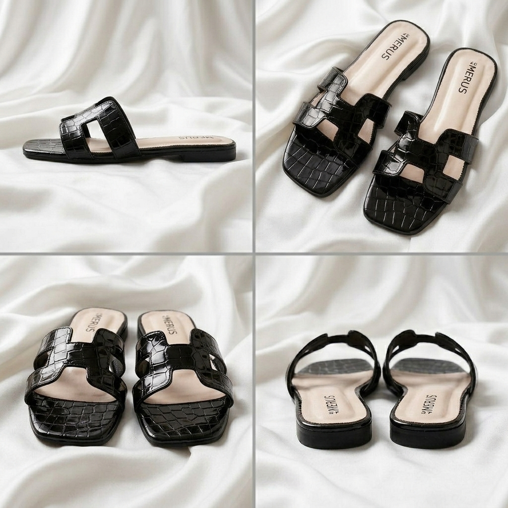 BLACK - Crocodile Textured