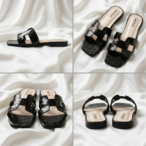 BLACK - Crocodile Textured