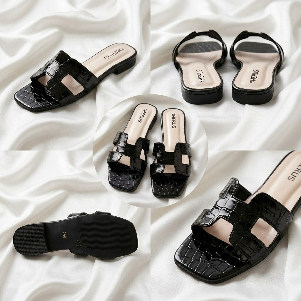 BLACK - Crocodile Textured