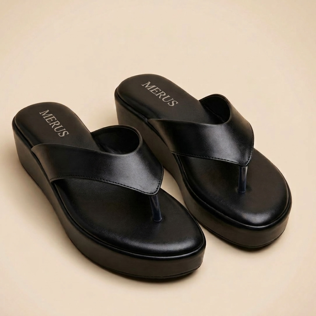 Solara Wedge Sandals – Black