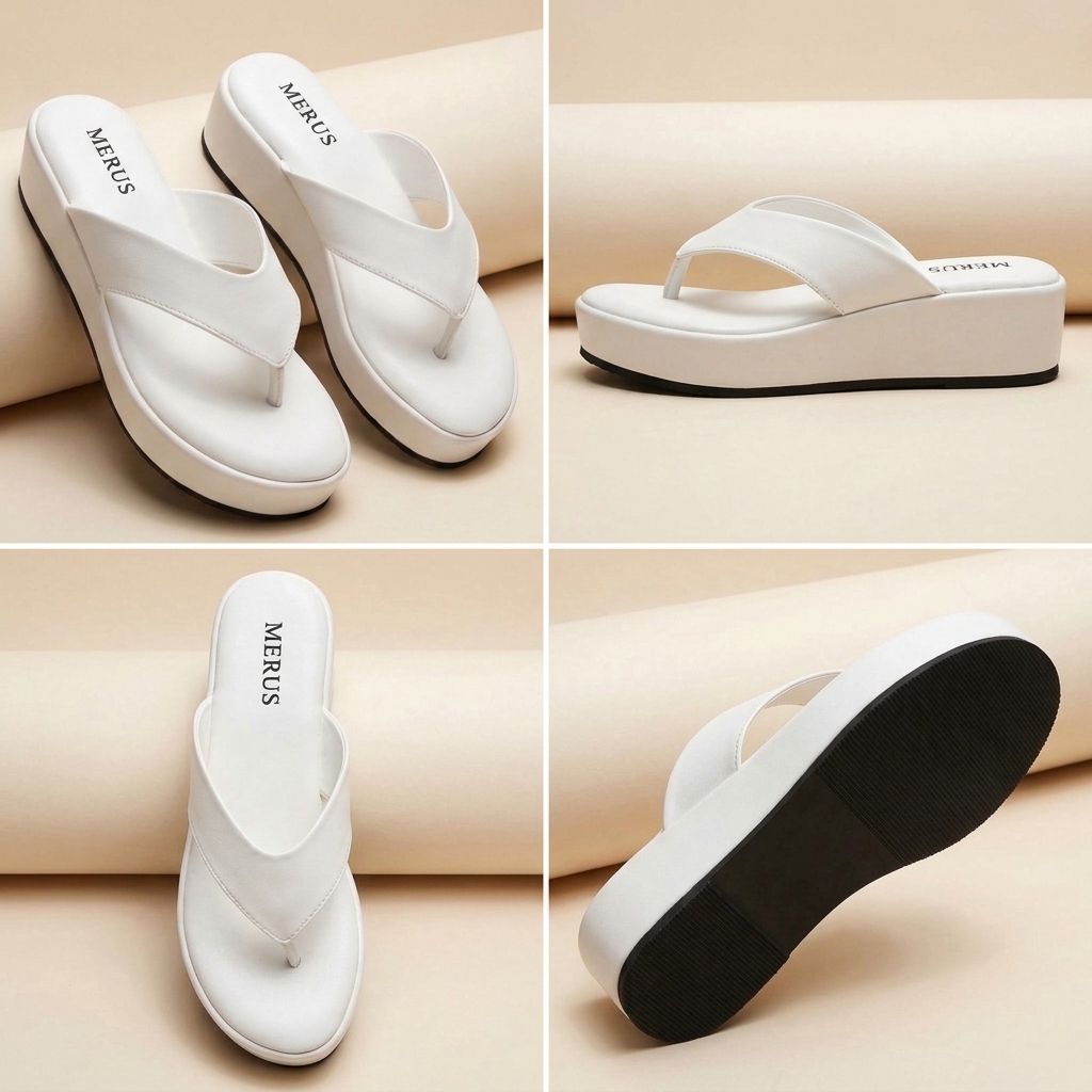Solara Wedge Sandals – White