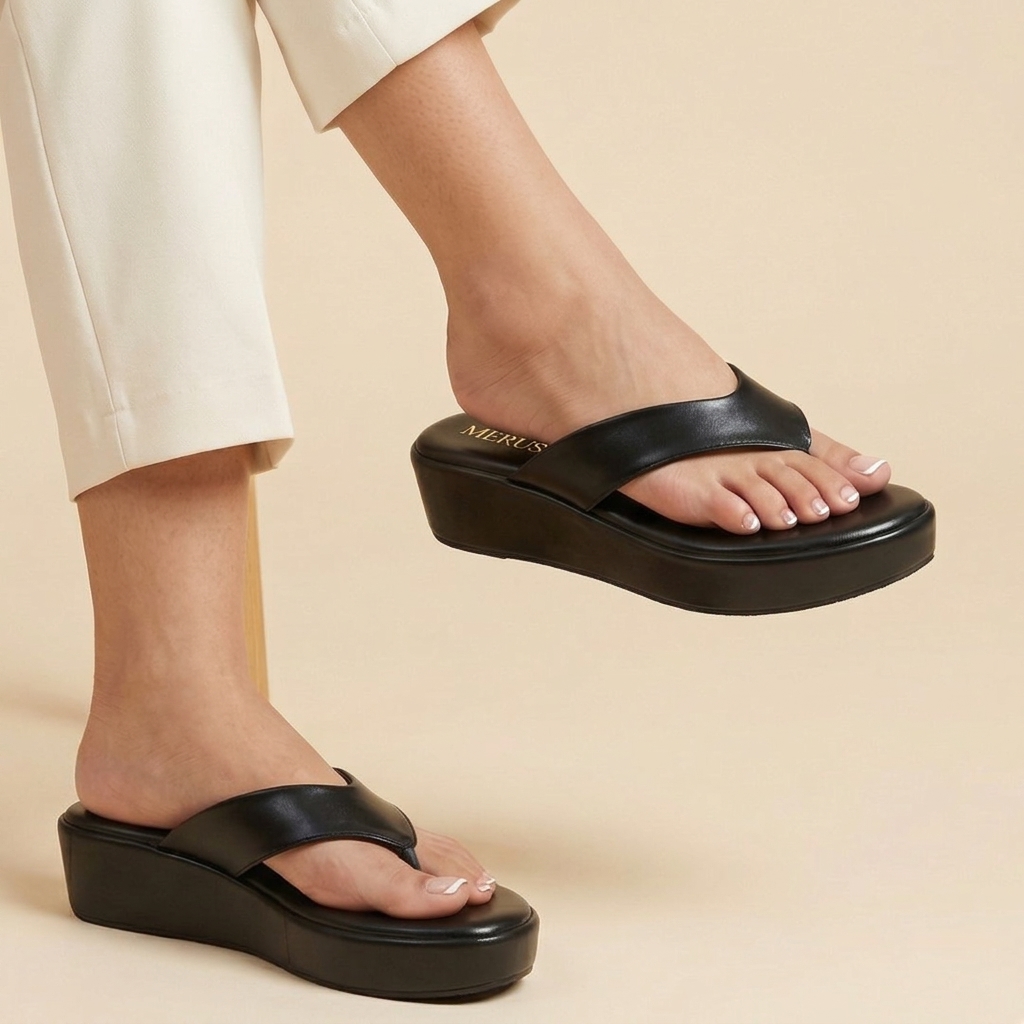 Solara Wedge Sandals – Black